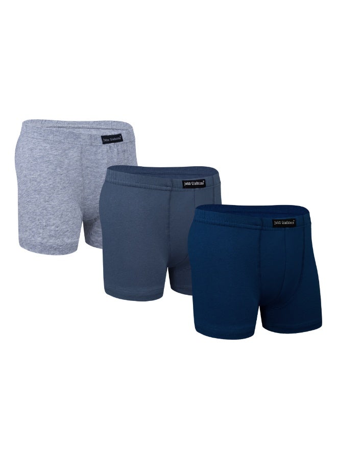 John Gladstone Boy's Boxer Plain Inner Elastic Assorted Colors Pack of 6 - Image 3